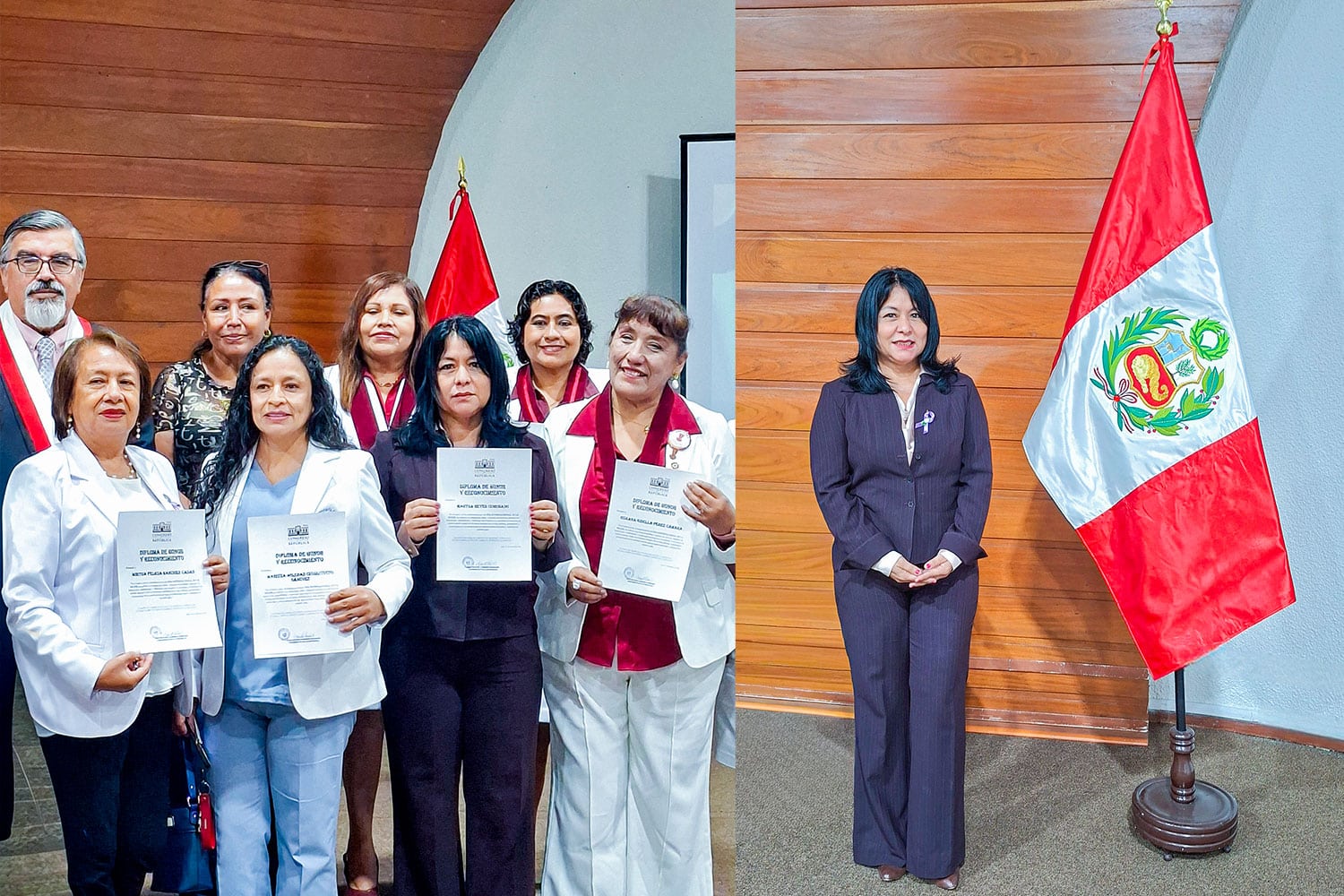 Mg. Martha Reyes Coronado recibe diploma de reconocimiento en el Congreso de la República.