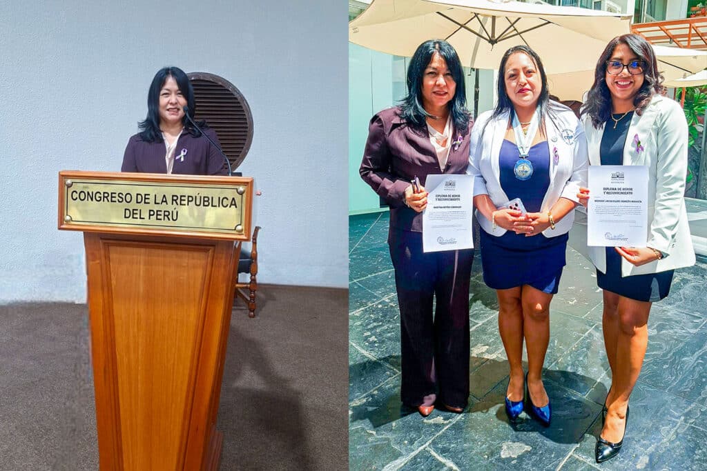 La Mg. Martha Reyes Coronado participa en la ceremonia de reconocimiento a destacadas profesionales de Tecnología Médica realizada en el Congreso.