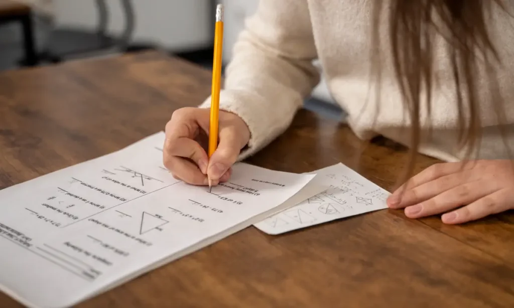 Estudiante rindiendo un examen de admisión.