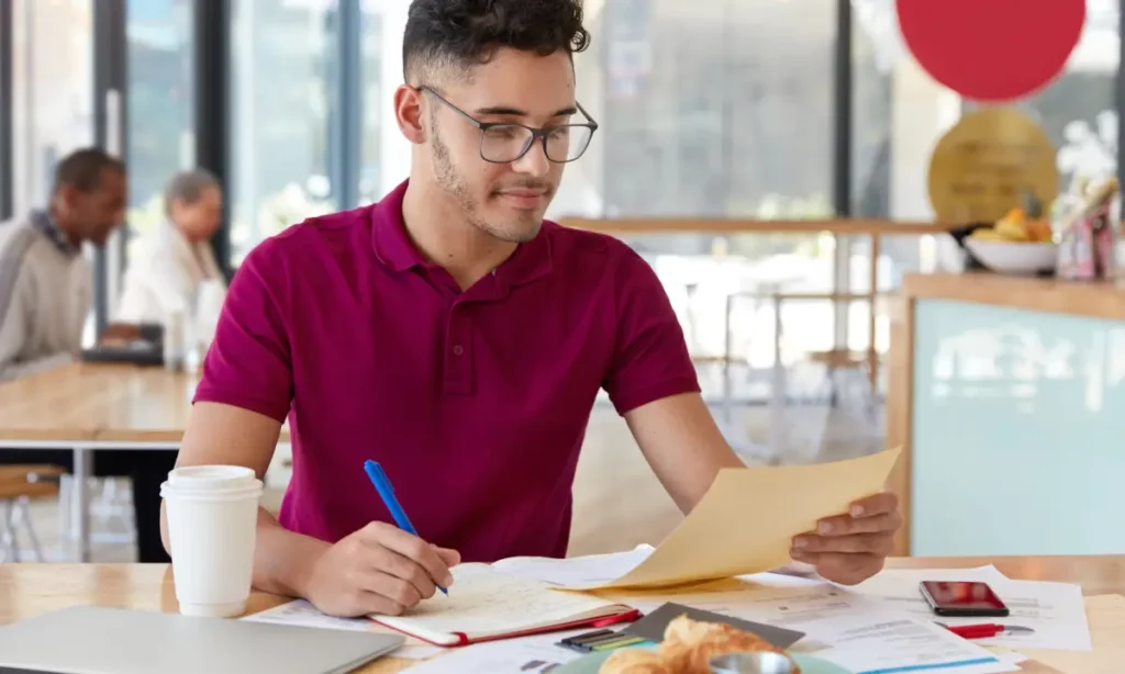 Alumno estudiando en su inicio de ciclo universitario.