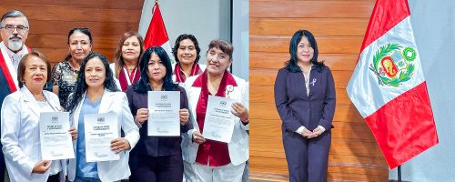 Mg. Martha Reyes Coronado recibe diploma de reconocimiento en el Congreso de la República.