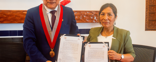 Firma de convenio de cooperación interinstitucional entre la UPSJB y el Sindicato de Trabajadores del JNE.